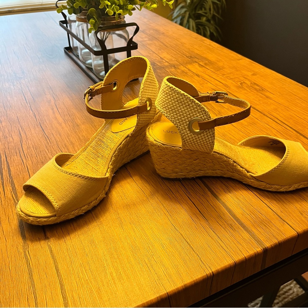Yellow Wedge Sandals